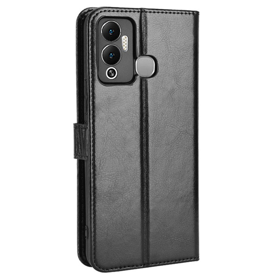 Flip case for Infinix Hot 12 Play 4G, Crazy Horse Wallet, black