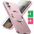 Case for Samsung Galaxy S25 Edge, ColorMag, for MagSafe, pink + 9H tempered glass