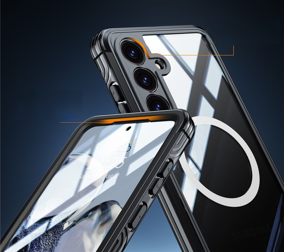 Case for Samsung Galaxy S25 FE, Shockproof, with glass, for MagSafe, black
