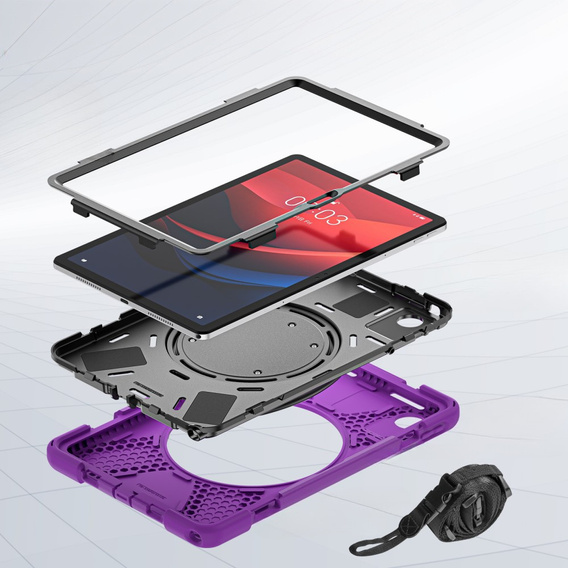 Children's case for Lenovo Tab M11, armored with strap, purple
