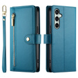 Flip case for Samsung Galaxy S24 FE, Wallet Zipper Pocket, blue