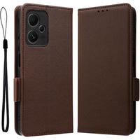 Flip case for Xiaomi Redmi Note 12 5G / POCO X5 5G, Wallet Litchi Magnet, brown