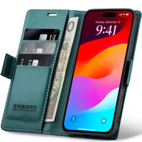 ERBORD Glossy Litchi - wallet case with flap for iPhone 17 Pro Max