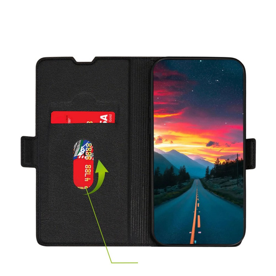 Flip case for Oppo A57s, Wallet Thin Magnet, black