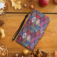 Flip case for Xiaomi Redmi 13C / Poco C65, Wallet, Kaleidoscope, multicolor