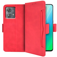 Flip case for Motorola Edge 40 Neo, Card Slot, red