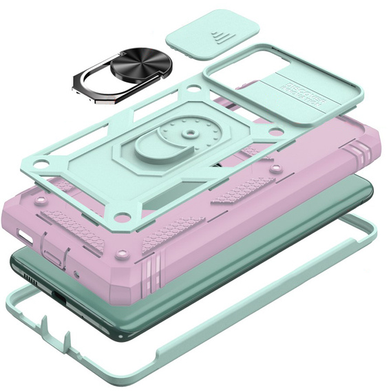 Case for Samsung Galaxy S20 FE, CamShield Slide, green/pink