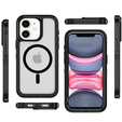 Case with frame for iPhone 11, for MagSafe, transparent / black