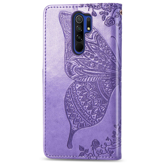 Flip case for Xiaomi Redmi 9, Butterfly, purple