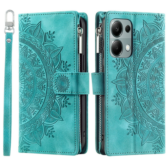 Flip case for Xiaomi Redmi Note 13 Pro 4G / Xiaomi Redmi Note 14S / Xiaomi Poco M6 Pro 4G, Mandala, green