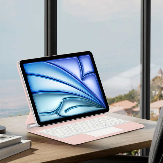 Keyboard Case for iPad Air 11" 2024, Magnetic Keyboard Touchpad, pink
