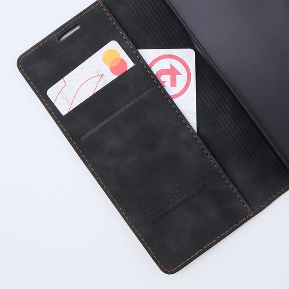 Case for Motorola Moto G53, ERBORD Vintage, wallet with flap, black