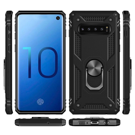 Armor Case for Samsung Galaxy S10+ Plus, Nox Case Ring, black