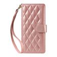 Flip case for Motorola Edge 50 Neo / Motorola ThinkPhone 25, Rhombus Crossbody Leather, pink rose gold