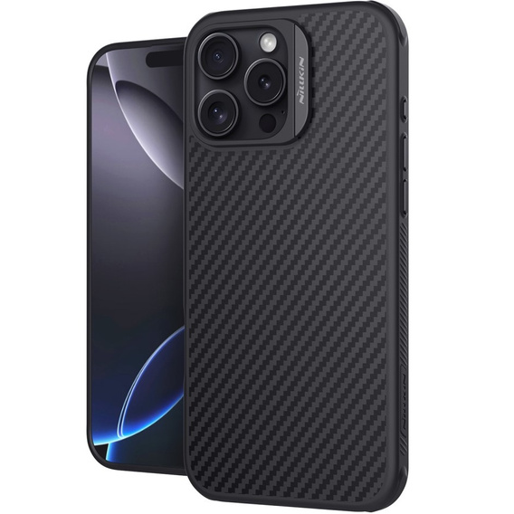 Nillkin Armored Case for iPhone 16 Pro, Carbon Fiber, for Magsafe, black