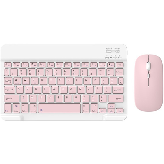 Wireless keyboard and Bluetooth mouse set for Android/Windows, pink