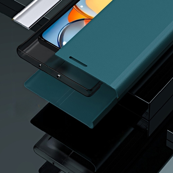 Flip case for Xiaomi Redmi 13C / Poco C65, Side Magnetic, green