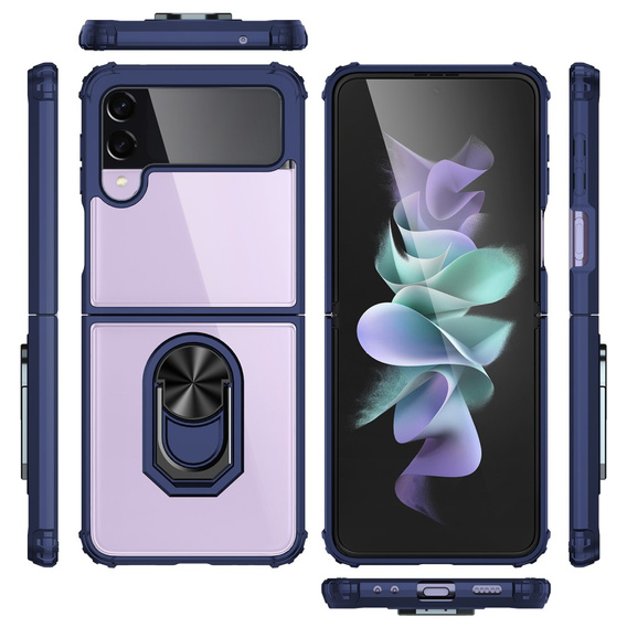 Case for Samsung Galaxy Z Flip3 5G, Clear Ring, blue