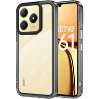 Case for Realme C61, Fusion Hybrid, transparent / black