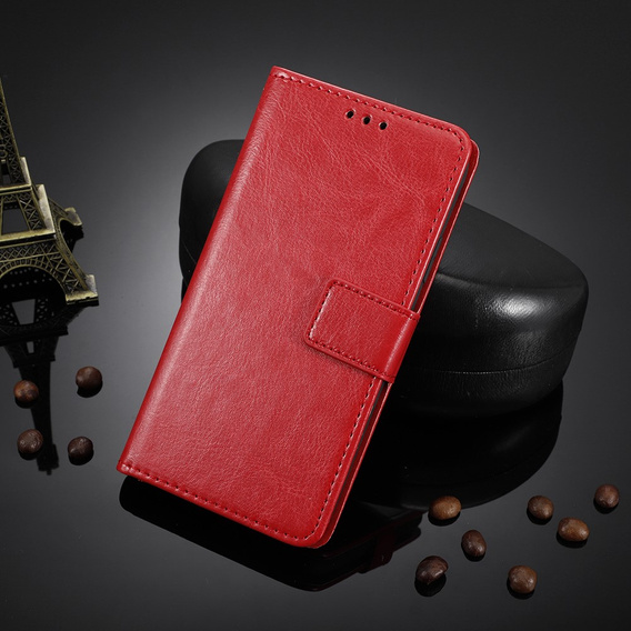 Flip case for Infinix Note 30 Pro 4G, Crazy Horse Wallet, red