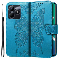 Flip case for Realme C51, Butterfly, blue