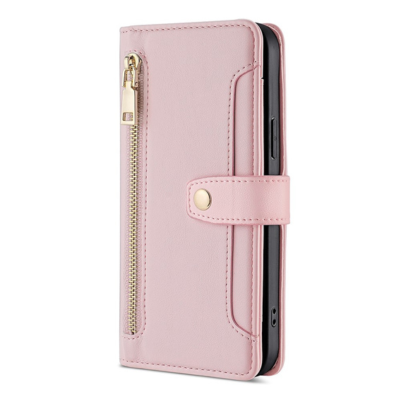 Flip case for Oppo Reno8 T 4G, Wallet Zipper Pocket, pink