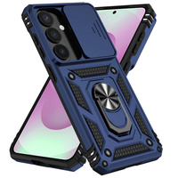 Armoured case with stand and lens cover for Samsung Galaxy S26, blue