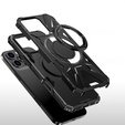 Case for iPhone 16 Pro Max, armored with stand and handle plate, black