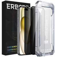 2x Privatization Tempered Glass for iPhone 15, ERBORD 9H Easy App Anti-Peep
