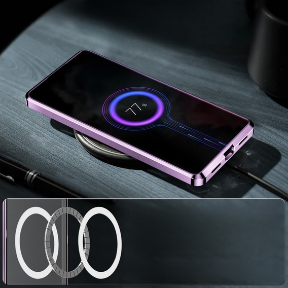 Camera Protection Case for Samsung Galaxy S23 Ultra, CamShield MagSafe, transparent / purple