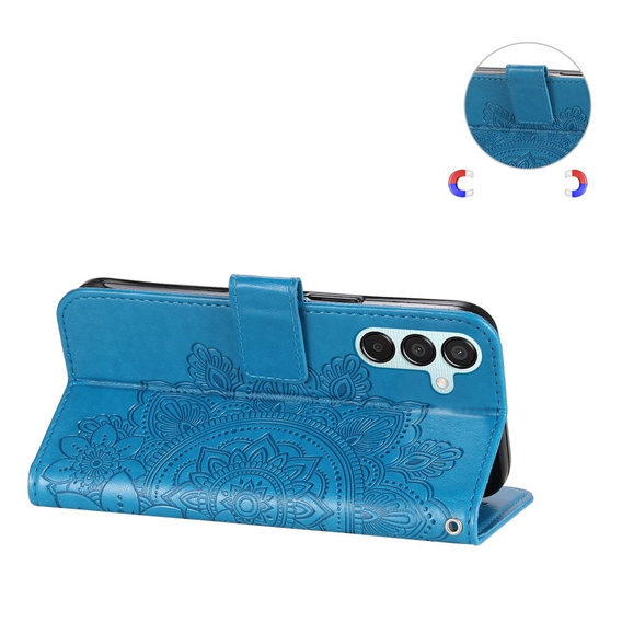 Flip case for Samsung Galaxy M15 5G, Mandala, blue