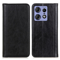 Flip case for Motorola Edge 50 Pro, Split Leather, black