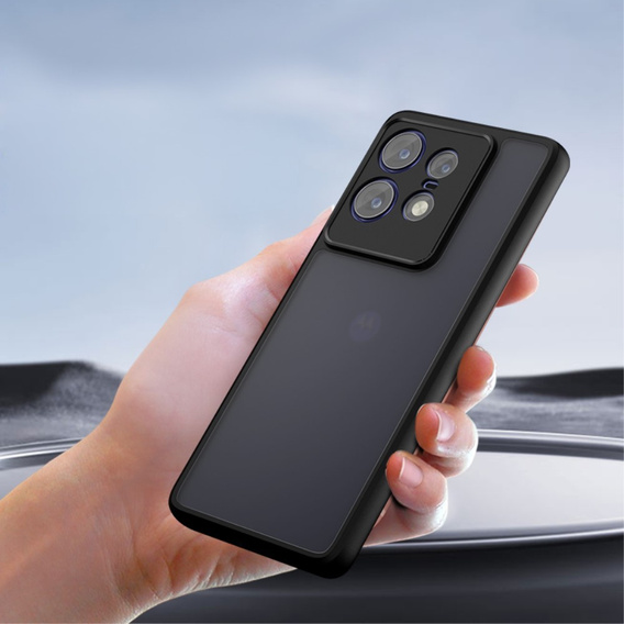 Case for Motorola Edge 50 Pro 5G, Fusion Hybrid, with camera protection, transparent / black