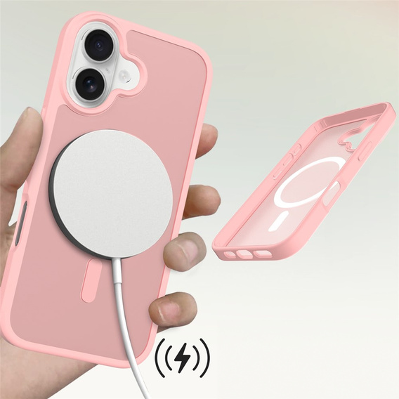 Matt Case for iPhone 17, for MagSafe, translucent pink