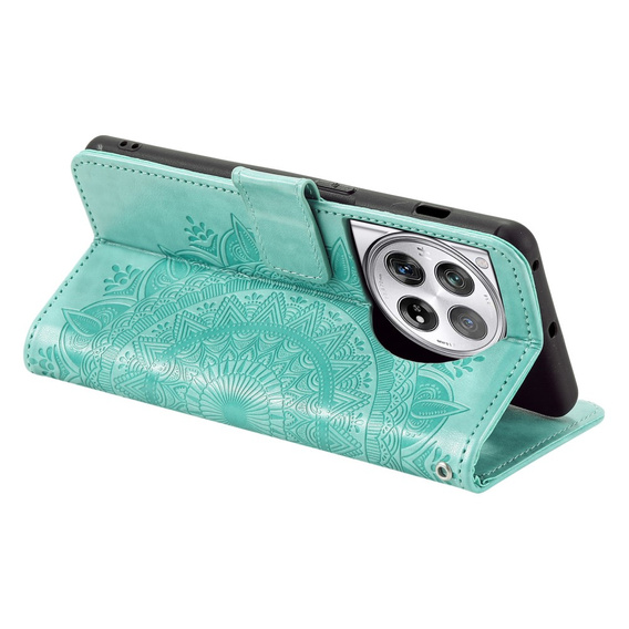 Flip case for OnePlus 12 5G, Mandala, green