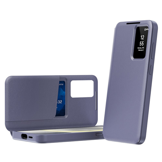 Flip case for Samsung Galaxy S24 FE, Smart View Wallet, lavender