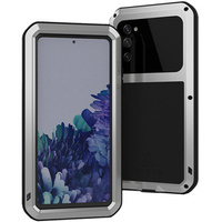Love Mei Case for Samsung Galaxy S20 FE 4G/5G, armored with glass, silver