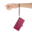 Flip case for Samsung Galaxy S25, Wallet Zipper Pocket, red