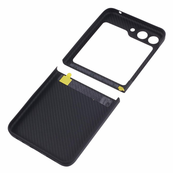 Case for Samsung Galaxy Z Flip5 5G, Aramid Fiber Cover, black