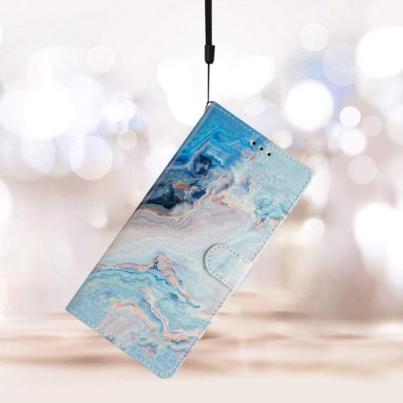 Flip case for Xiaomi Redmi Note 12S, Wallet Marble, blue