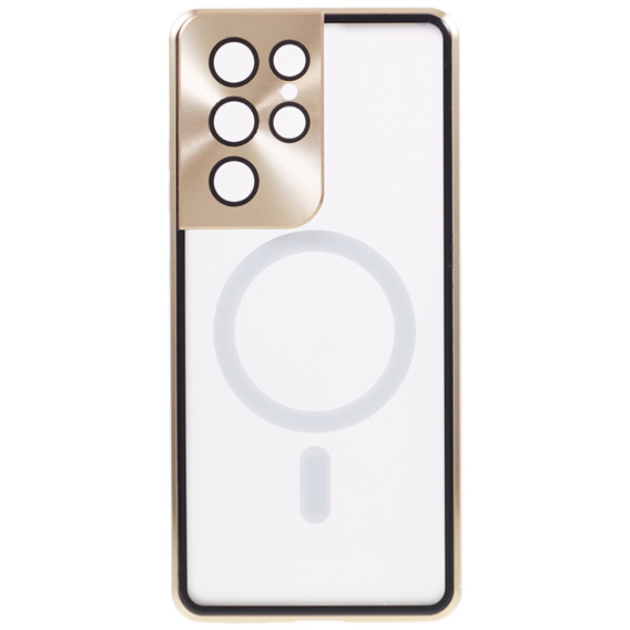 Magnetic Dual Glass MagSafe case for Samsung Galaxy S21 Ultra, gold
