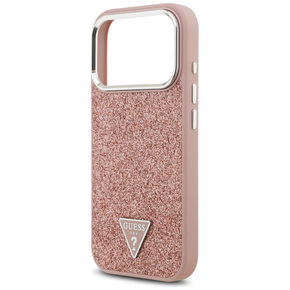 GUESS Glitter Triangle Logo MagSafe Case for iPhone 17 Pro