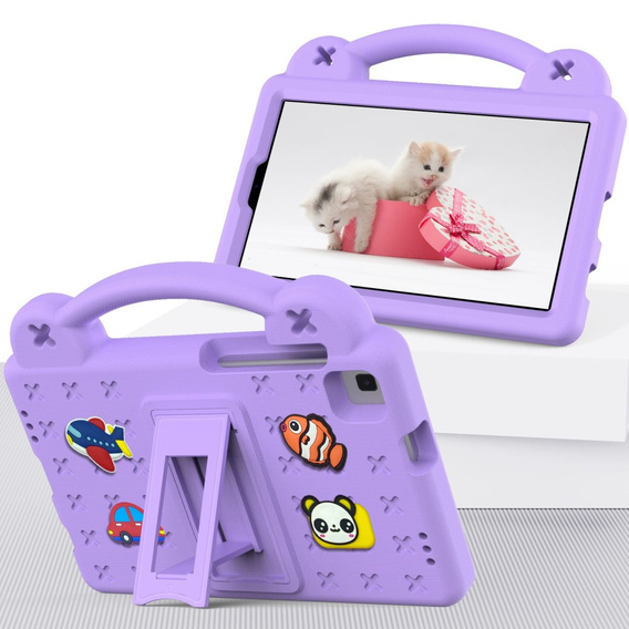 Children's case for Samsung Galaxy Tab A7 Lite 8.7 T220/T225, Cute Patterns, with stand, purple