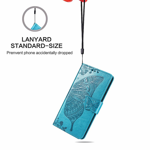 Flip case for Motorola Moto G32, Butterfly, blue
