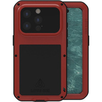 Love Mei Case for iPhone 15 Pro, armored with glass, red