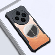 Case for Oppo Reno 12F / 12S, with magnetic sheet, transparent / black