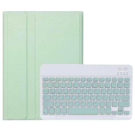 Case + keyboard Apple iPad Air 11" 6 gen. 2024, Leather Pen Slot, light green