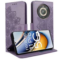 Flip case for Realme 11 Pro 5G / Pro+ 5G, Mandala Flower, purple