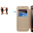 Flip case for iPhone 16 Pro, RFID Wallet MagSafe CamShield, gold