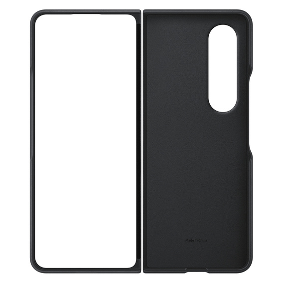 The original Samsung Case for Galaxy Z Fold 4, Leather Flip Cover, black